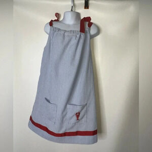 Classic Prep Child CPC girls blue seersucker pillowcase dress lobster sz 5